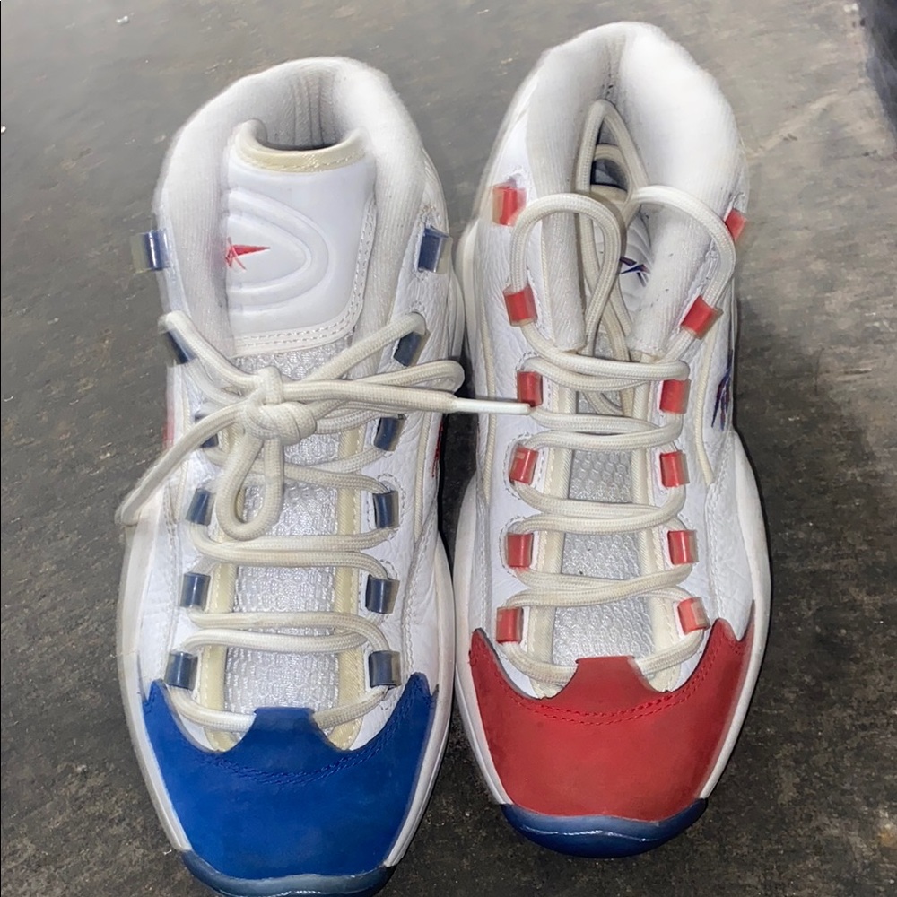 Kids White, Red, and Blue Sneakers